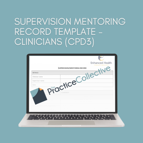Supervision Mentoring Record Template – Clinicians (CPD3)